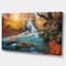 Designart - Fast Flowing Fall River in Forest - Landscape Photography Canvas Print